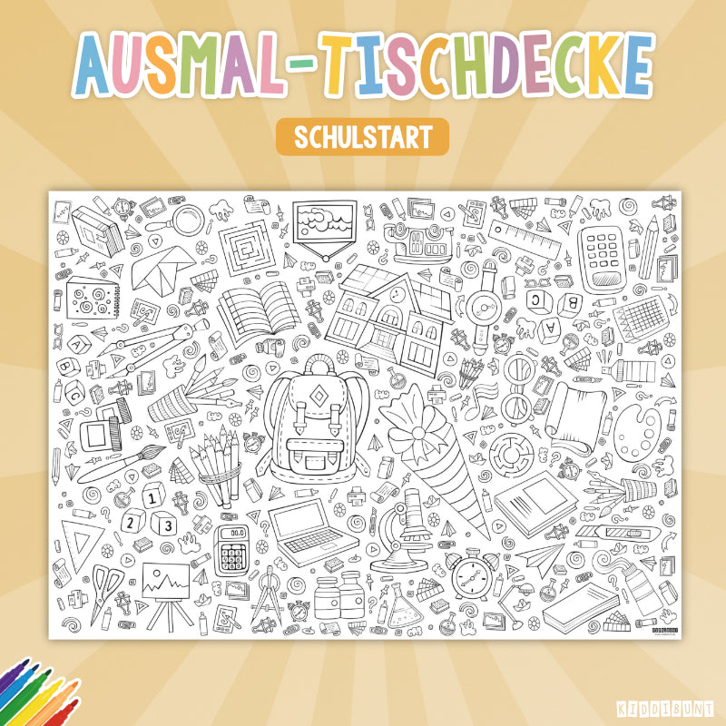 Ausmal-Tischdecke "Schulstart"