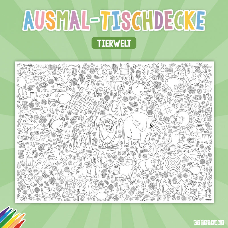 Ausmal-Tischdecke "Tierwelt"