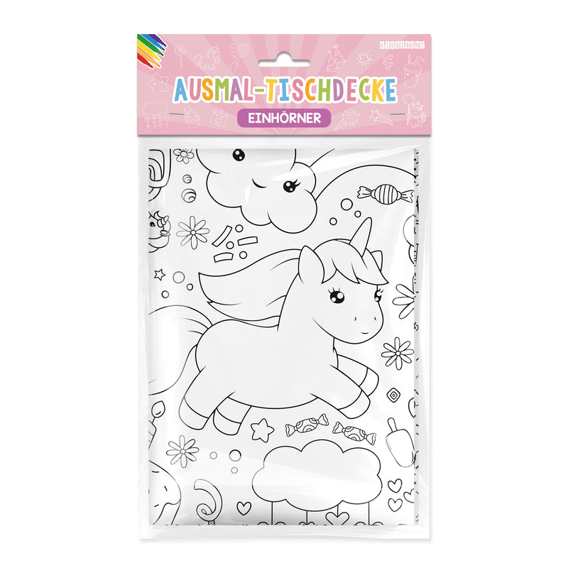 Ausmal-Tischdecke "Einhörner"