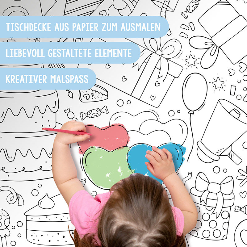 Ausmal-Tischdecke "Geburtstag"