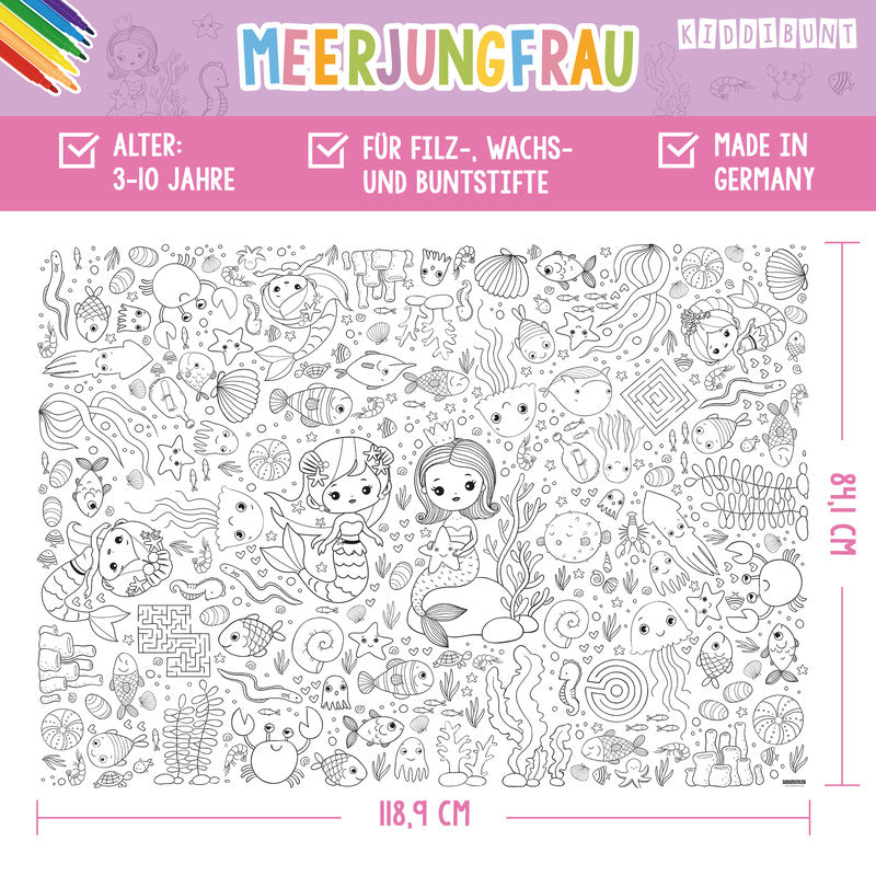 Ausmal-Tischdecke "Meerjungfrau"