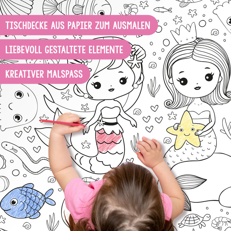 Ausmal-Tischdecke "Meerjungfrau"