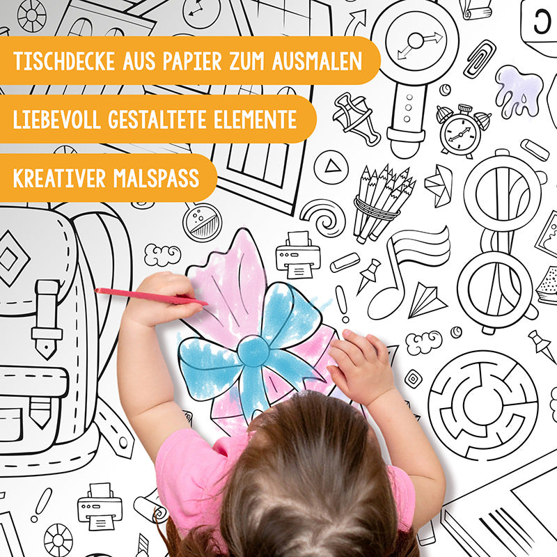 Ausmal-Tischdecke "Schulstart"