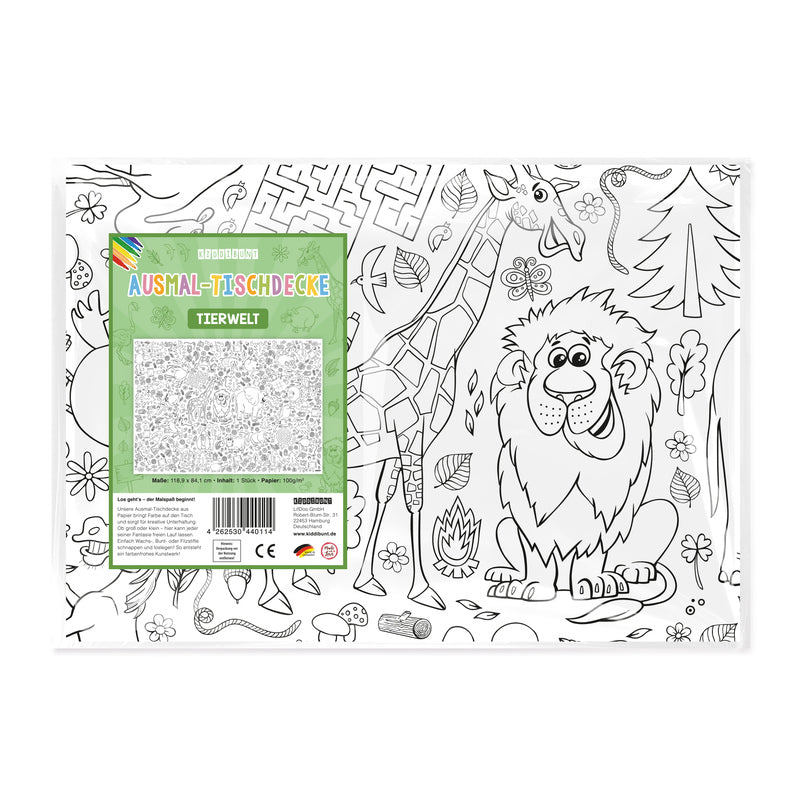 Ausmal-Tischdecke "Tierwelt"