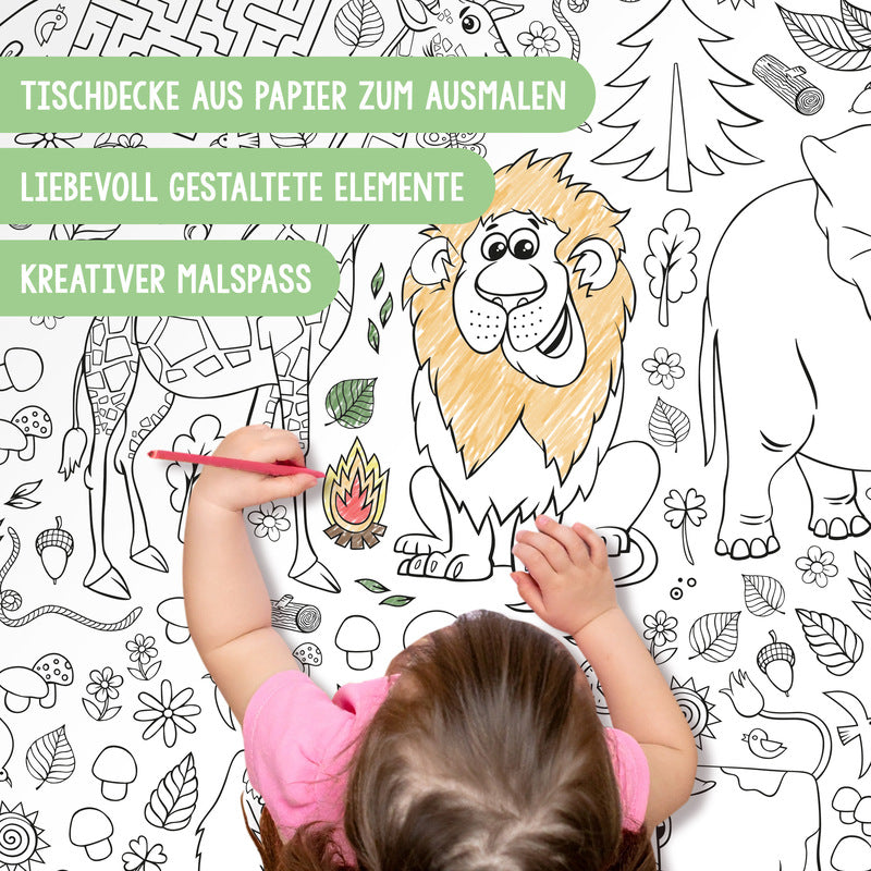Ausmal-Tischdecke "Tierwelt"